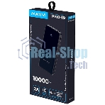 Портативный аккумулятор Maxvi PB10-09 10000 мАч, 2A USB + кабели: Type-C/Lightning/MicroUSB