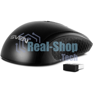 Мышь беспроводная SVEN RX-220W черный, 1600 dpi, радиоканал, USB, кнопки - 4