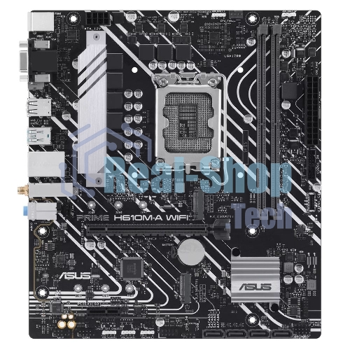 Материнская плата ASUS PRIME H610M-A WIFI, LGA 1700, Intel H610, 2xDDR5, 4xSATA, 2xM.2, 1xPCIe 4.0 x16, 1xDP, 1xHDMI, 1xVGA, 1x1Gb LAN, 1xUSB 3.2 Gen 2, 4xUSB 2.0, 3x3.5 мм, 7.1, mATX