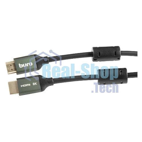 Кабель аудио-видео Buro HDMI (m)/HDMI (m) 1м. феррит.кольца Позолоченные контакты черный (BHP-HDMI-2.1-1G)
