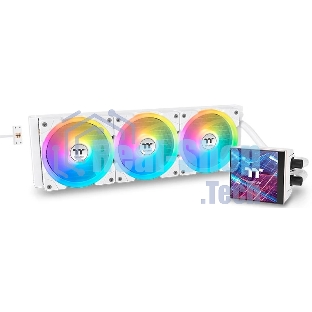 Система жидкостного охлаждения Thermaltake MAGFloe 420 Ultra Snow ARGB Soc-AM5/AM4/1200/1700/1851 белый 4-pin 34.5dB Al+Cu LCD Ret (CL-W452-PL14SW-A)