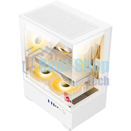Компьютерный корпус Bloody CC-125 белый без БП mATX 5x120мм 2xUSB2.0 1xUSB3.0 audio bott PSU