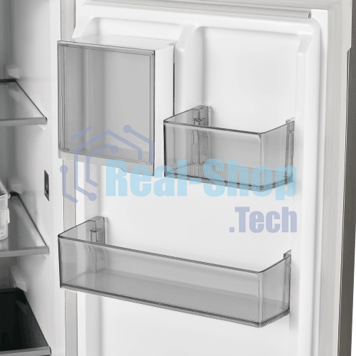 Холодильник Maunfeld MFF192NFSB01 Inverter черная сталь трехкамерный 334/184л морозилка снизу, No Frost, Side by Side