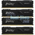 Оперативная память Kingston Fury Beast, DDR4, 64GB (4x16GB), 3200MHz, CL16, DIMM, с радиатором, черный