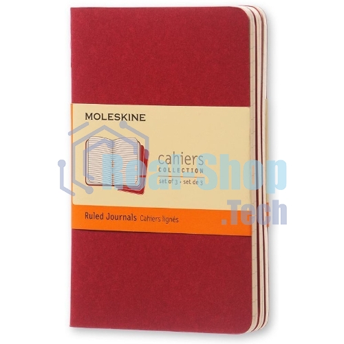 Блокнот Moleskine CAHIER JOURNAL CH121 XLarge 190х250 мм, обложка картон, 120 страниц, линейка, клюквенный (3 шт)
