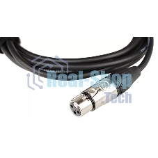 Кабель микрофонный FORCE FMC-05/3XLR (M) - XLR (F), высококачественный балансный, малошумящий с проводниками из безкислородной меди OFC, диаметр 6 мм, профессиональные металлические разъемы, длина 3 м, цвет черный