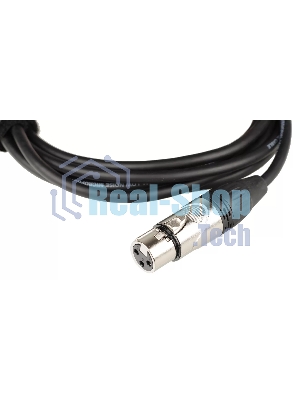 Кабель микрофонный FORCE FMC-05/3XLR (M) - XLR (F), высококачественный балансный, малошумящий с проводниками из безкислородной меди OFC, диаметр 6 мм, профессиональные металлические разъемы, длина 3 м, цвет черный
