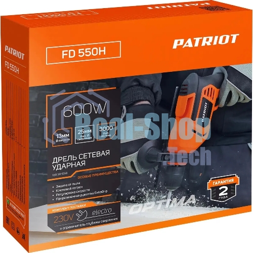 Дрель ударная Patriot FD 550H 600Вт ключевой реверс (120301550)