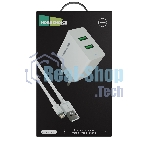 Сетевое зарядное устройство MORE CHOICE (4610196409028) NC11i СЗУ 2USB 2.4A для Lightning 8-pin белый