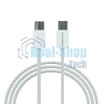 Кабель MORE CHOICE (4620202550385) K77a нейлон USB 3.0A PD 100W для Type-C Type-C 1 м белый