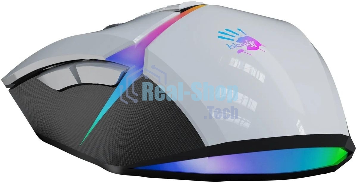 Мышь проводная A4Tech Bloody W60 Max белый, 10000 dpi, USB, кнопки - 10
