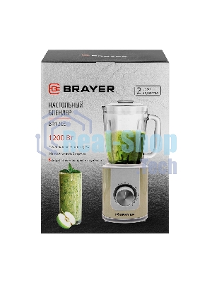 Блендер стационарный Brayer BR1205 бежевый, 1200 Вт, плавная регулировка, турбо