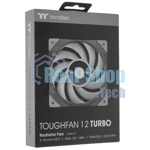 Вентилятор для корпуса Thermaltake TOUGHFAN 12 Turbo черный, 120 мм, 2500 об/мин, 28.1 дБ, 4 pin