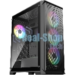 Корпус без блока питания Raijintek ARCADIA 41-MS4, Midi-Tower, TG, 1x120мм + 3x120мм ARGB, 2xUSB-A 3.0 + 1xUSB-C, ATX, mATX, mITX Black