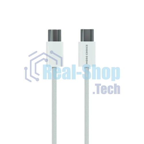 Кабель MORE CHOICE (4620202550385) K77a нейлон USB 3.0A PD 100W для Type-C Type-C 1 м белый