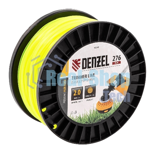 Леска для триммера Denzel круглая, 2,0мм х 276м, на DIN катушке FLEX CORD