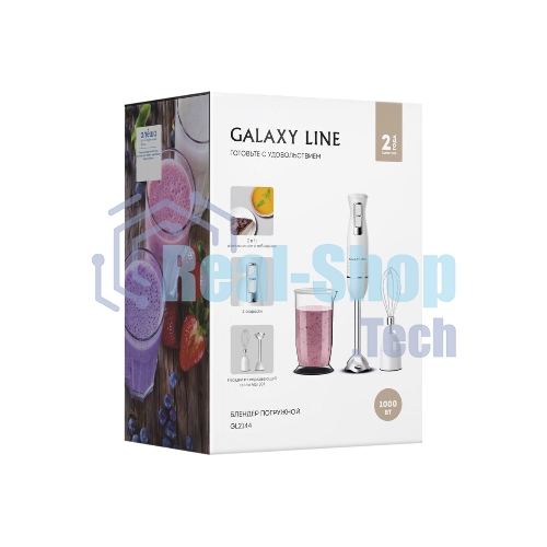 Блендер Galaxy Line GL 2144, белый, погружной, 1000 Вт, 17 000 об/мин, 2 скорости