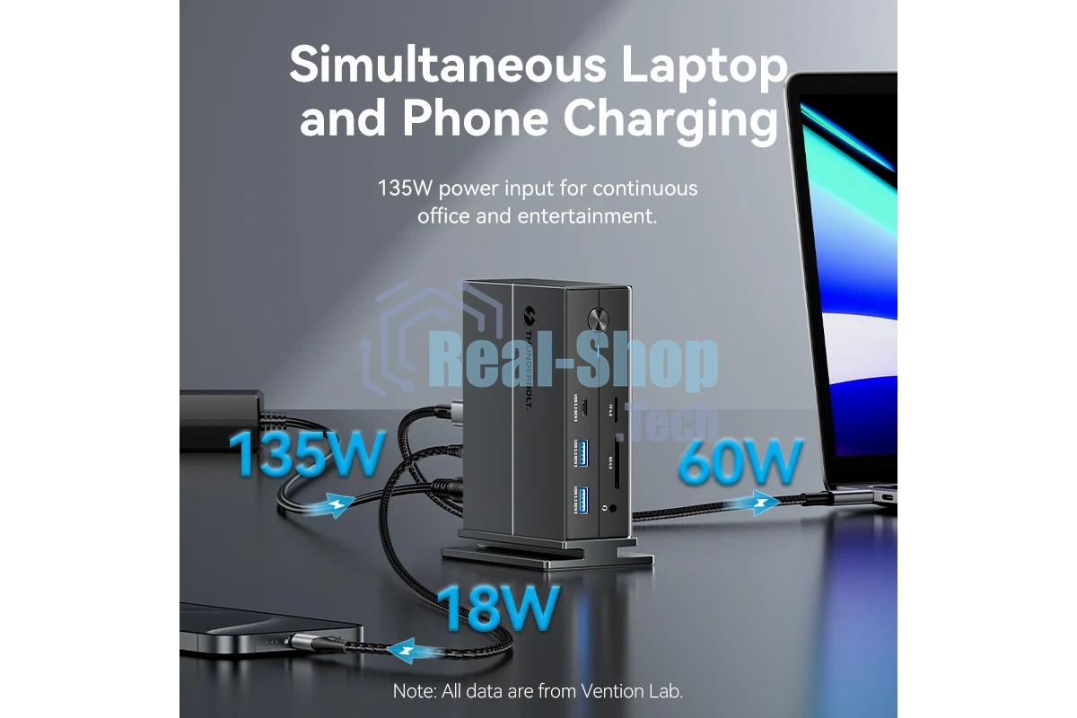 Мультифункциональная док-станция Vention USB Type C 14 в 1 с поддержкой Thunderbolt 4