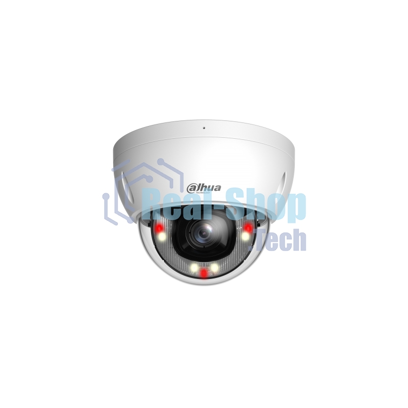 Уличная купольная IP-видеокамера Dahua DH-IPC-HDBW2449EP-S-IL-0280B Smart Dual Light с ИИ 4Мп, 1/2.9” CMOS, объектив 2.8мм, видеоаналитика, ИК до 30м, LED до 30м, IP67, корпус: металл