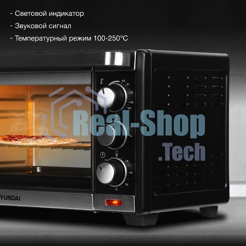 Мини-печь Hyundai MIO-HY091 20 л, 1380 Вт, черный