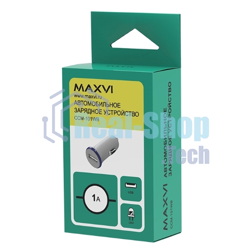 Автомобильное зарядное устройство Maxvi CCM-101WB USB 1А бело-синий