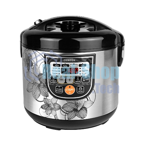 Мультиварка Centek CT-1498 Ceramic черный, сталь 700 Вт, 5.0л, КЕРАМИЧЕСКОЕ ПОКРЫТИЕ ЧАШИ, 10 пр-м.