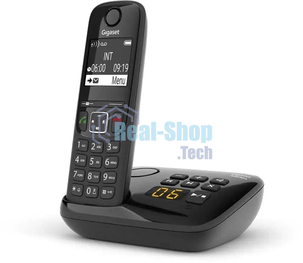Радиотелефон Dect Gigaset AS690A черный автооветчик АОН