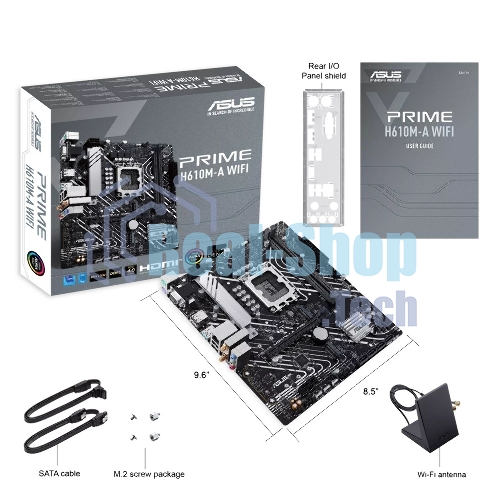 Материнская плата ASUS PRIME H610M-A WIFI, LGA 1700, Intel H610, 2xDDR5, 4xSATA, 2xM.2, 1xPCIe 4.0 x16, 1xDP, 1xHDMI, 1xVGA, 1x1Gb LAN, 1xUSB 3.2 Gen 2, 4xUSB 2.0, 3x3.5 мм, 7.1, mATX