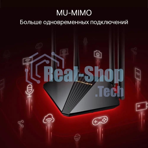 Wi-Fi роутер MERCUSYS MR30G, Wi-Fi 5, AC1200, 2.4/5ГГц, 2 LAN, черный