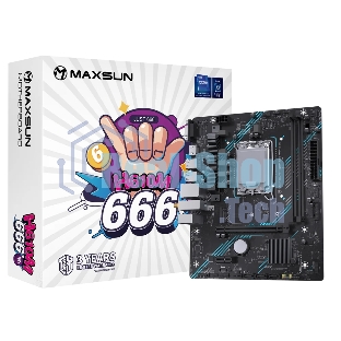 Материнская плата Maxsun H610M 666 WIFI6 D5, LGA 1700, Intel H610, 2xDDR5, 4xSATA, 1xM.2, 1xPCI-E 4.0 x16, 1xPCI-E x1, 1xHDMI, 1xDP, 1x 1Gb LAN, 3xUSB 2.0, 4xUSB 3.0, 5.1, mATX
