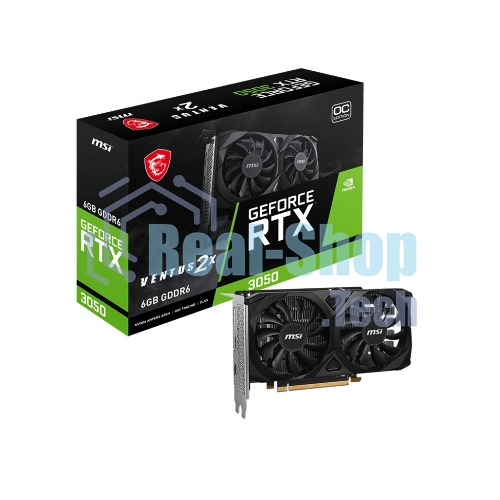 Видеокарта MSI RTX 3050 VENTUS 2X E 6G OC NVIDIA RTX 3050 6Gb, GDDR6, PCI-E 4.0, HDMIx2 DPx1 HDCP