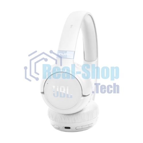 Беспроводные/проводные наушники JBL Tune 680NC белый, накладные, Bluetooth + проводной, адаптивное шумоподавление