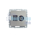 Розетка телевизионная двойная TV+RJ45 IEK BRITE РТВ/РК12-БрС кат.5E сталь