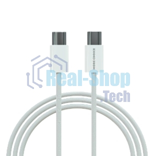 Кабель MORE CHOICE (4620202550392) K77a нейлон USB 3.0A PD 100W для Type-C Type-C 2м белый