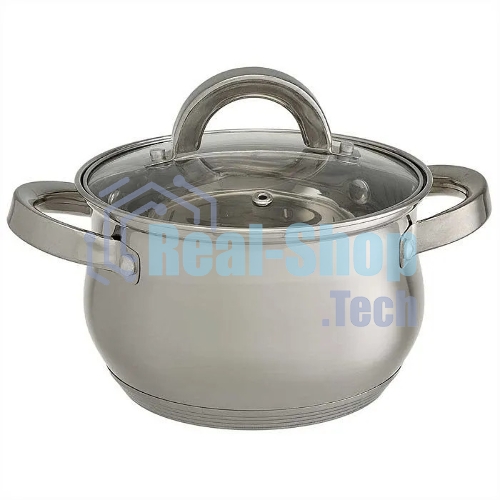 Набор посуды WEBBER BE-616/6 из нерж.стали 6 пр. 2,1 л, 2,9 л, 3,9 л со стеклянными крышками В наборе 6 предметов: кастрюля со стеклянной крышкой 16х10,5 см; 2,1 л кастрюля со стеклянной крышкой 18х11,5 см; 2,9 л кастрюля со стеклянной крышкой 20х12,5см; 3,9л Толщина стали 0,5 мм