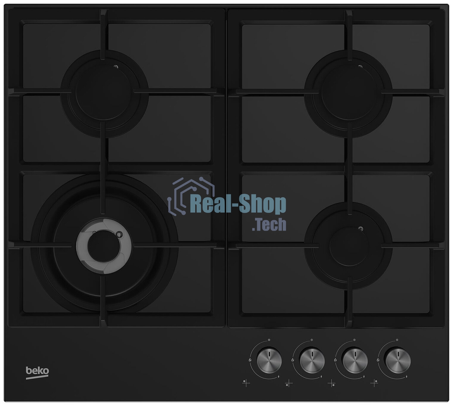 Газовая варочная поверхность Beko HILW 64225 S, 4 конфорки, закаленное стекло, 9500 Вт