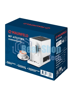 Кофемашина автоматическая Maunfeld MF-A7021WH белый, исп. кофе - зерна, 1.1 л, 1470 Вт, 19 бар