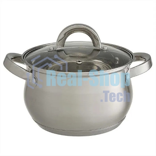 Набор посуды WEBBER BE-616/6 из нерж.стали 6 пр. 2,1 л, 2,9 л, 3,9 л со стеклянными крышками В наборе 6 предметов: кастрюля со стеклянной крышкой 16х10,5 см; 2,1 л кастрюля со стеклянной крышкой 18х11,5 см; 2,9 л кастрюля со стеклянной крышкой 20х12,5см; 3,9л Толщина стали 0,5 мм