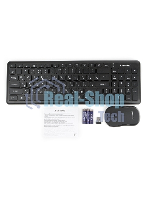Комплект клавиатура+мышь Gembird KBS-9200 беспроводной, USB, 1000 DPI, чёрный