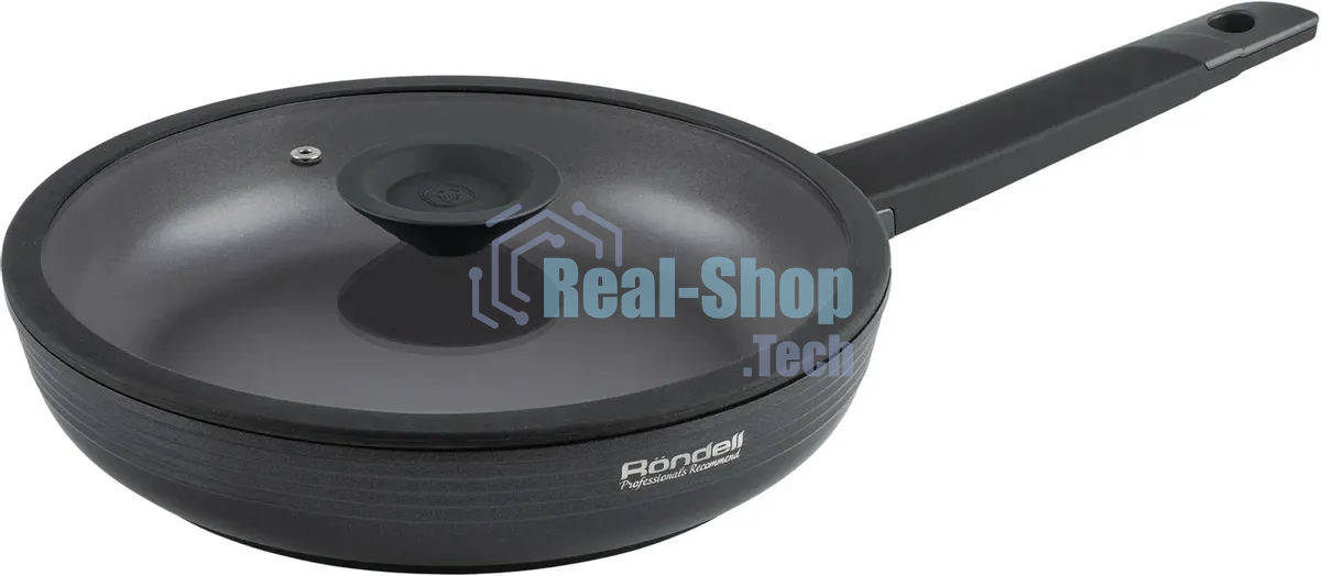 Сковорода Rondell Kontur RDA-1488, 28 см, с крышкой, серый