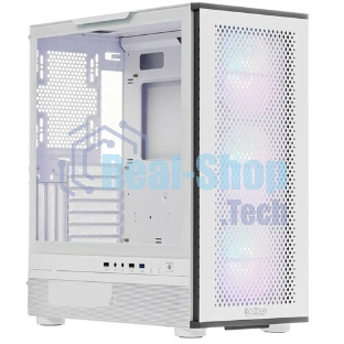Компьютерный корпус PCCooler ME200 MESH WH, Mesh Full Tower, белый, TG, SPCC, 3x120мм ARGb E-ATX, ATX, mATX, mITX 180/380/220мм 4x2.5