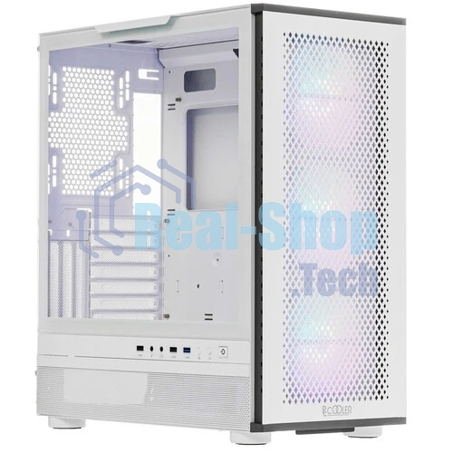 Компьютерный корпус PCCooler ME200 MESH WH, Mesh Full Tower, белый, TG, SPCC, 3x120мм ARGb E-ATX, ATX, mATX, mITX 180/380/220мм 4x2.5