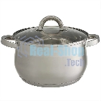 Набор посуды WEBBER BE-616/6 из нерж.стали 6 пр. 2,1 л, 2,9 л, 3,9 л со стеклянными крышками В наборе 6 предметов: кастрюля со стеклянной крышкой 16х10,5 см; 2,1 л кастрюля со стеклянной крышкой 18х11,5 см; 2,9 л кастрюля со стеклянной крышкой 20х12,5см; 3,9л Толщина стали 0,5 мм
