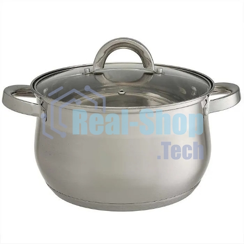 Набор посуды WEBBER BE-616/6 из нерж.стали 6 пр. 2,1 л, 2,9 л, 3,9 л со стеклянными крышками В наборе 6 предметов: кастрюля со стеклянной крышкой 16х10,5 см; 2,1 л кастрюля со стеклянной крышкой 18х11,5 см; 2,9 л кастрюля со стеклянной крышкой 20х12,5см; 3,9л Толщина стали 0,5 мм