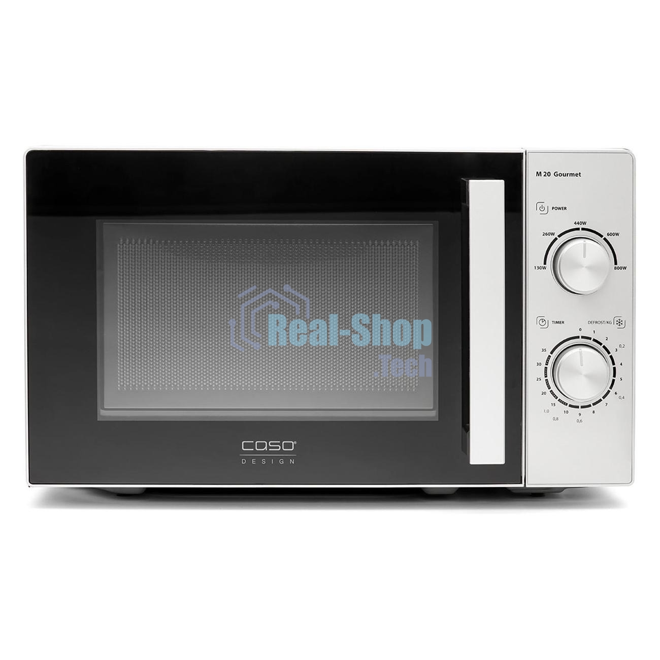 Микроволновая печь Caso M 20 Gourmet серебристый, 20 л, 800 Вт, переключатели - поворотный механизм