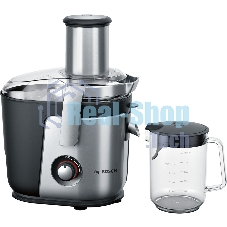Соковыжималка Bosch MES4010 серебристый/черный, центробежная, 1200 Вт, 1500 мл, механическое