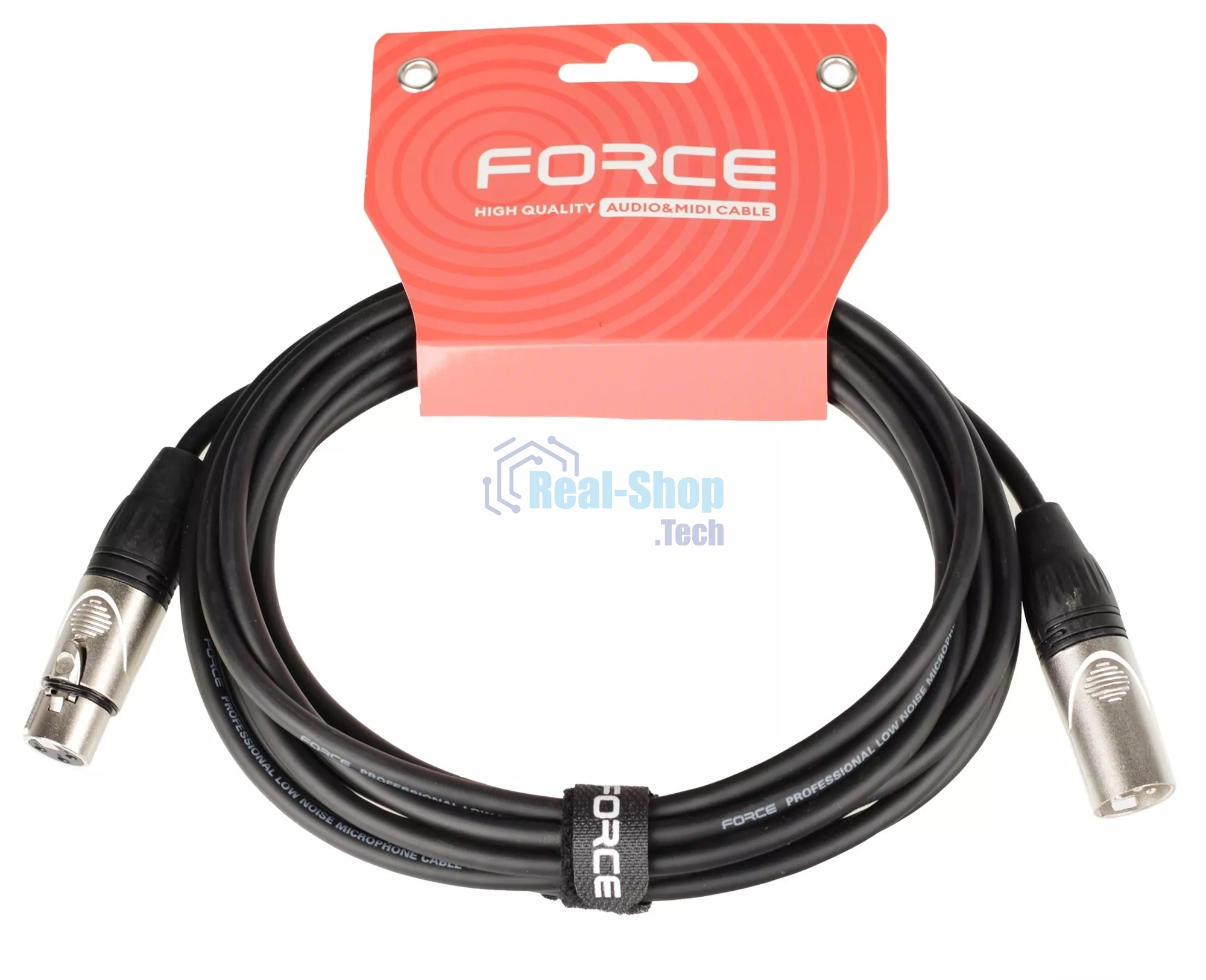 Кабель микрофонный FORCE FMC-05/4.5XLR (M) - XLR (F), высококачественный балансный, малошумящий с проводниками из безкислородной меди OFC, диаметр 6 мм, профессиональные металлические разъемы, длина 4,5 м, цвет черный