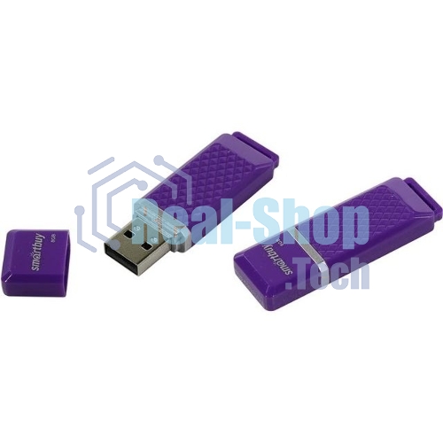 Флешка USB Smartbuy Quartz Violet (SB8GbQZ-V), 8Gb, USB 2.0, R/W 15/5, фиолетовый