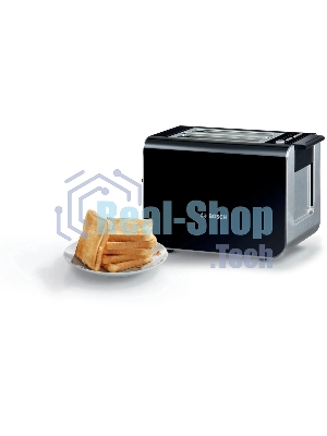 Тостер Bosch TAT8613N черный, 860 Вт, 2 слота