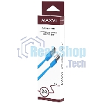 Кабель Maxvi MC-01LF blue USB-A - microUSB, 2A Плоский кабель, ток макс. нагрузки 2А, макс. напряжение 5V; стандарт USB 2.0; длина разъема microUSB 10 мм, длина 1м, материал PVC, синий